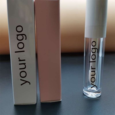 2021 hot sale 10ml white custom lipgloss tubes containers with big applicator brush