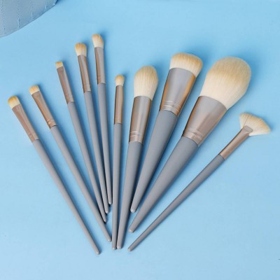 Custom Logo Professional Beauty Tool 10pcs Blue Bridge  Brush Set Colorful Makeup Set Make Up Brush