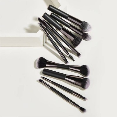 Professional Eye Eyeshadow Eyeliner 10pcs Make Up Brushes Ergonomic Microphone Dotted Design Private Label Makeup Brush Set